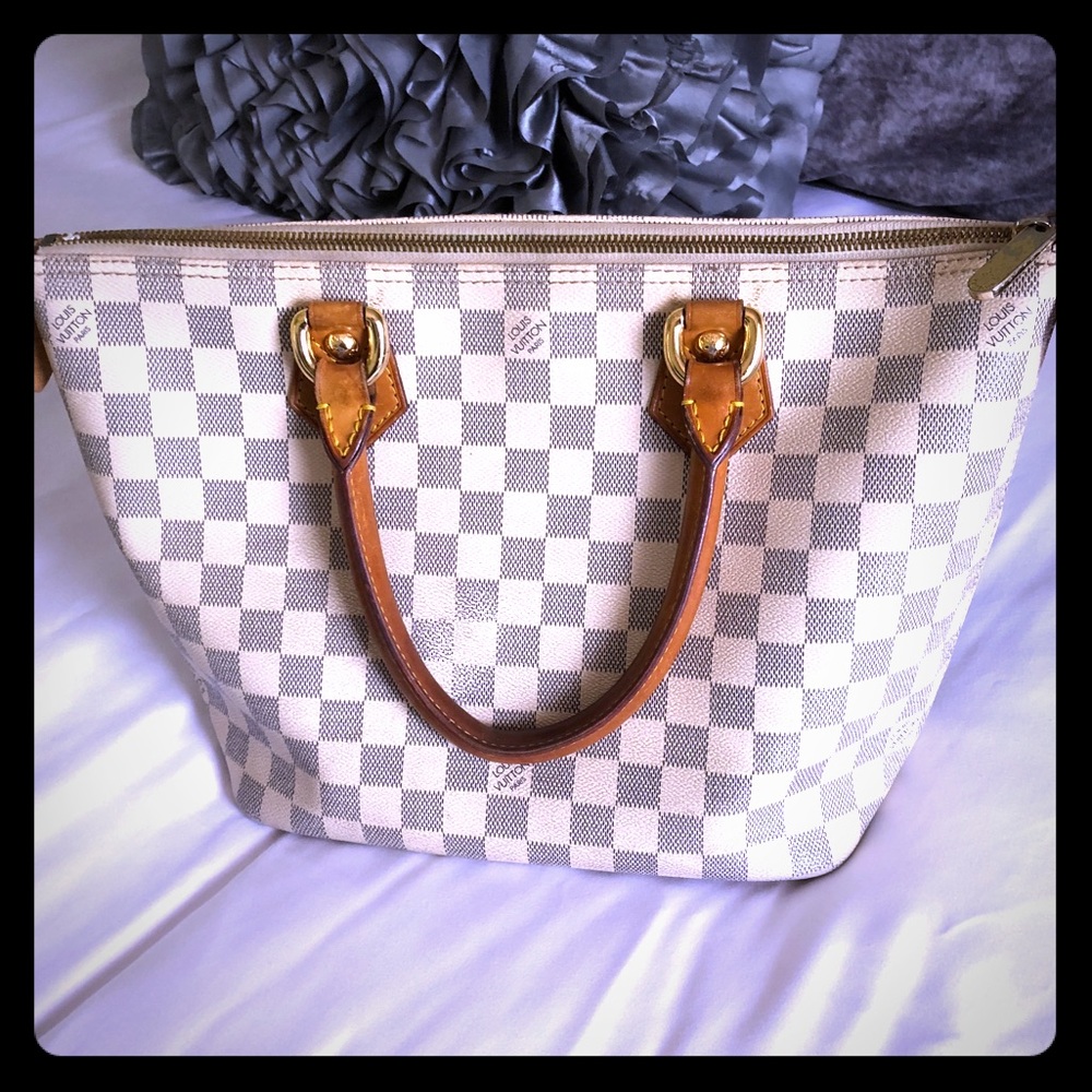 Authentic Louis Vuitton Azur Damier Canvas Saleya